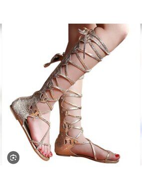 Galo regalo Italian Gold gladiator sandals Roman Sandal EU Size 41 US 10 10.5